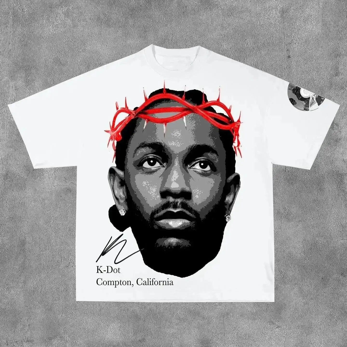 American Hip-hop Character Pattern Printed T-shirt Casual Fashion Oversized T-shirt
