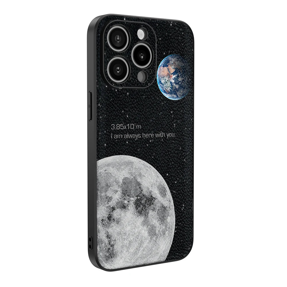 Moon Earth Space Pattern with Camera Paint Case for iPhone