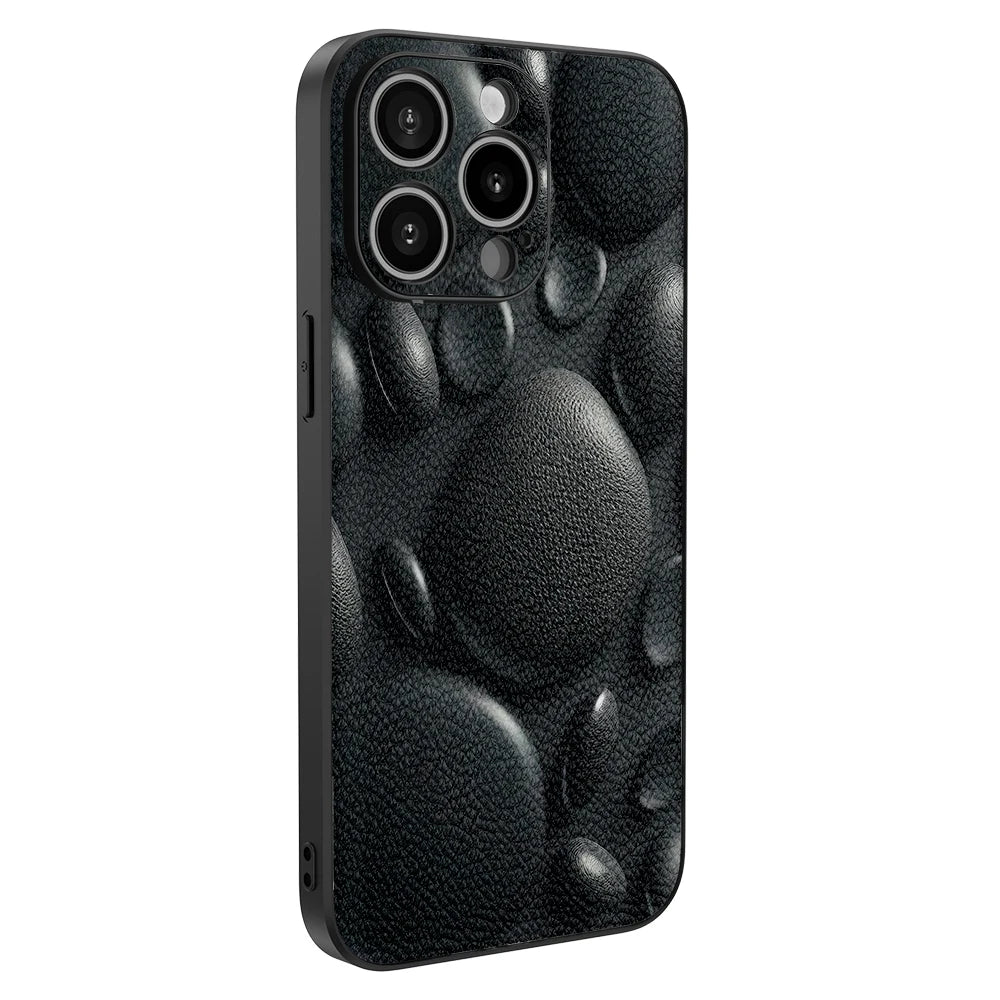 High Quality Paint Black Stone with Camera Paint Case for iPhone