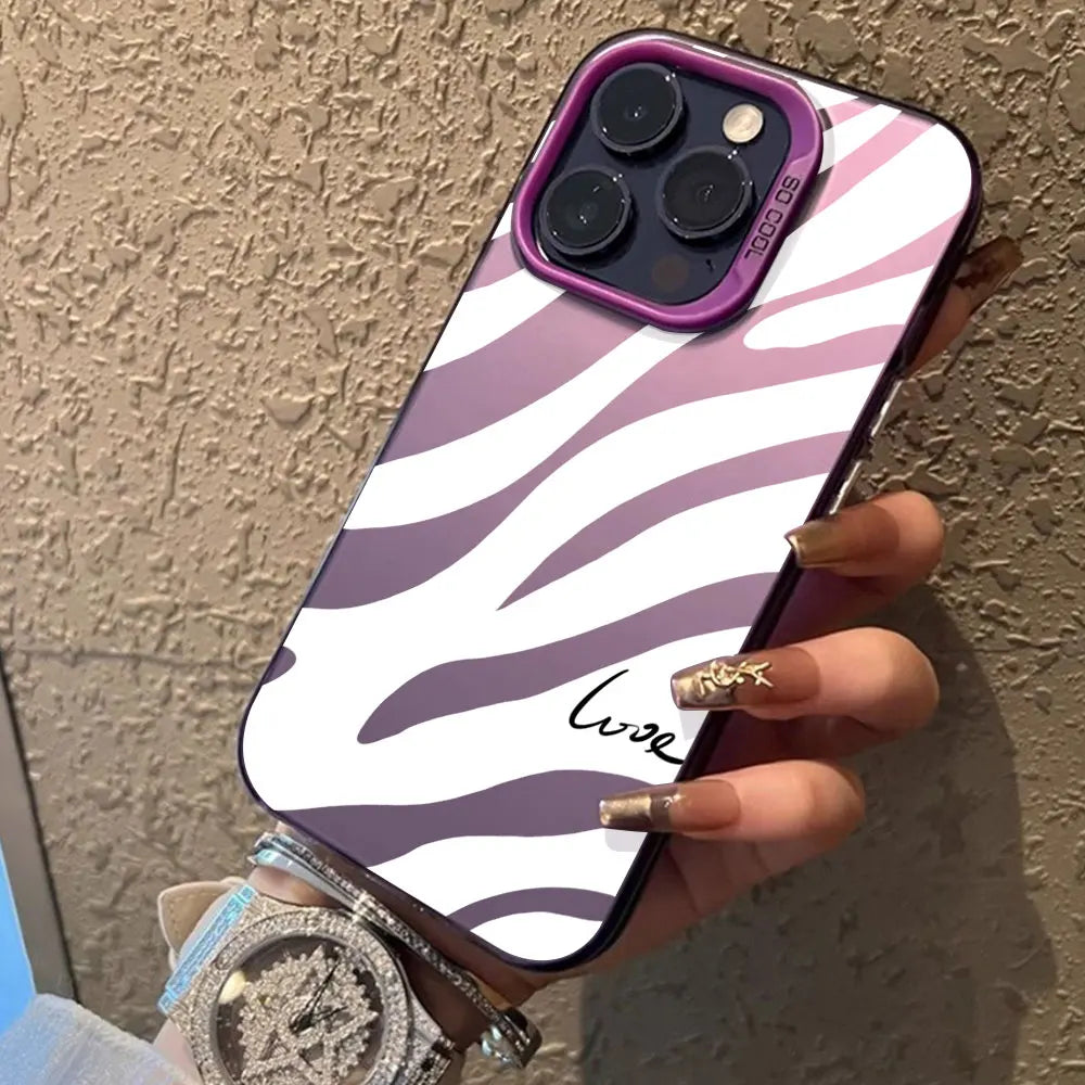 Color Case For iPhone, IMD Shockproof Luxury Stripe Fundas