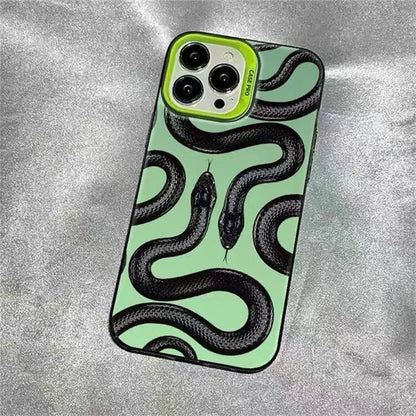 Luxurious Black Snake Matte Phone Case for IPhone