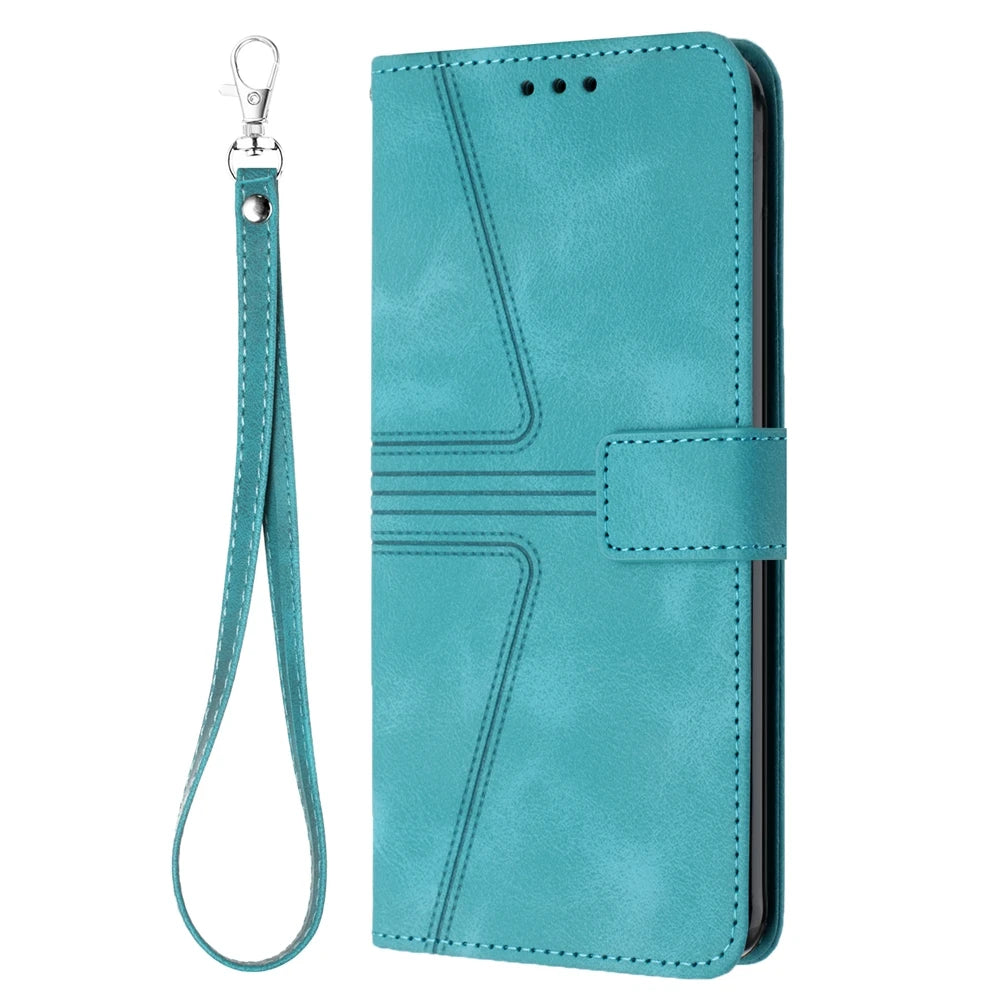 Flip Cover on for Funda iPhone  With Lanyard