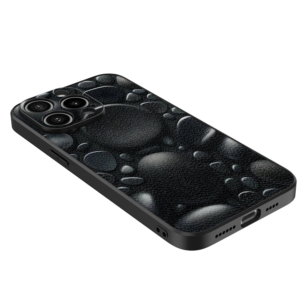 High Quality Paint Black Stone with Camera Paint Case for iPhone