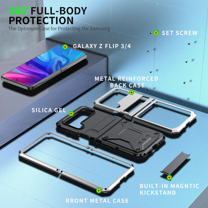 Shockproof Case for Samsung Dirt Proof Metal Armor Cover with Bracket Stand