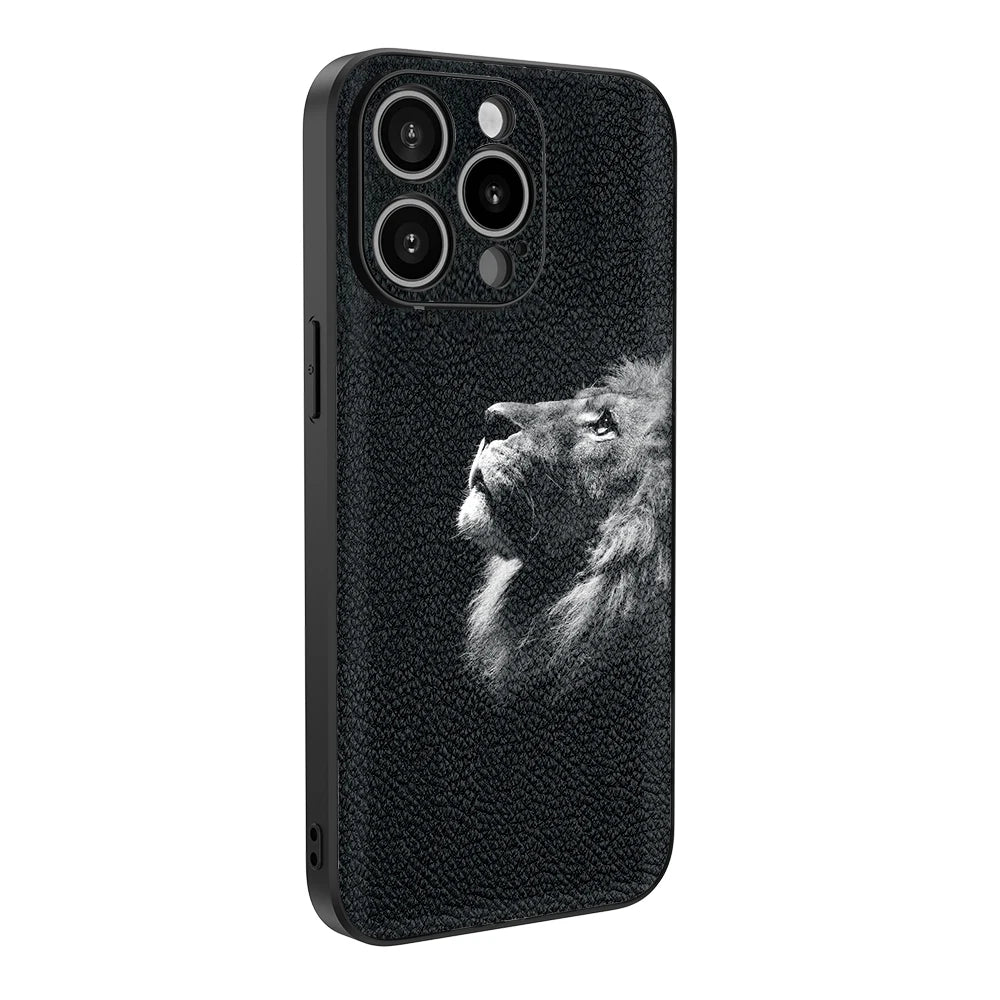 Black Cat Dog Lion Pattern with Camera Paint case for IPhone