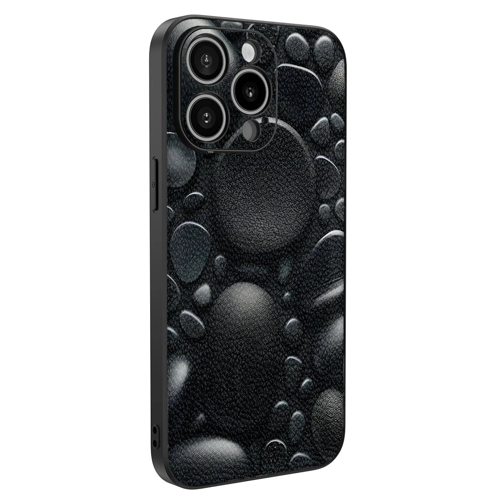 High Quality Paint Black Stone with Camera Paint Case for iPhone