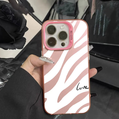 Color Case For iPhone, IMD Shockproof Luxury Stripe Fundas