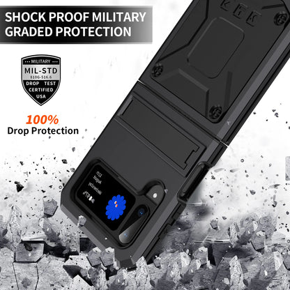 Shockproof Case for Samsung Dirt Proof Metal Armor Cover with Bracket Stand