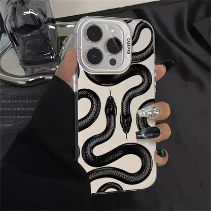 Luxurious Black Snake Matte Phone Case for IPhone