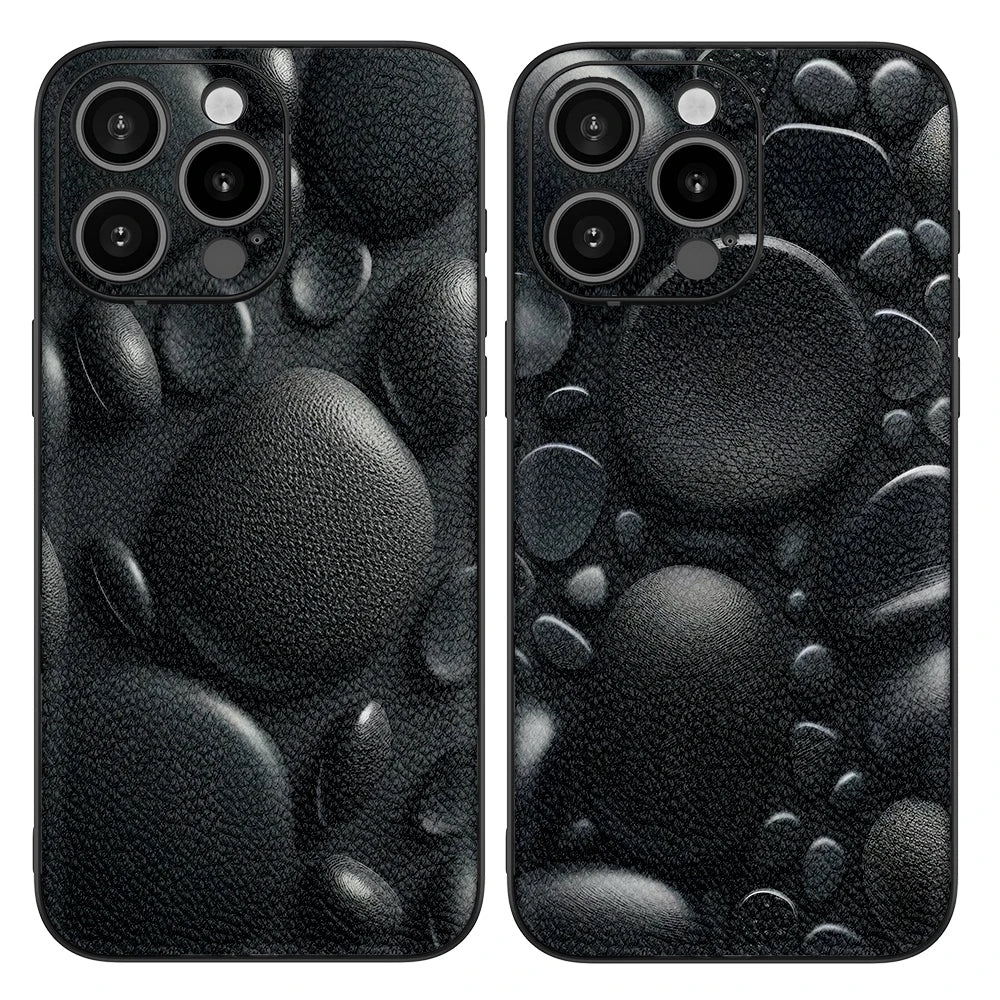 High Quality Paint Black Stone with Camera Paint Case for iPhone