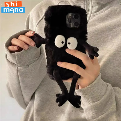 Plush briquettes  Soft Plush Phone Case For iPhone