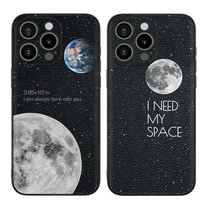 Moon Earth Space Pattern with Camera Paint Case for iPhone