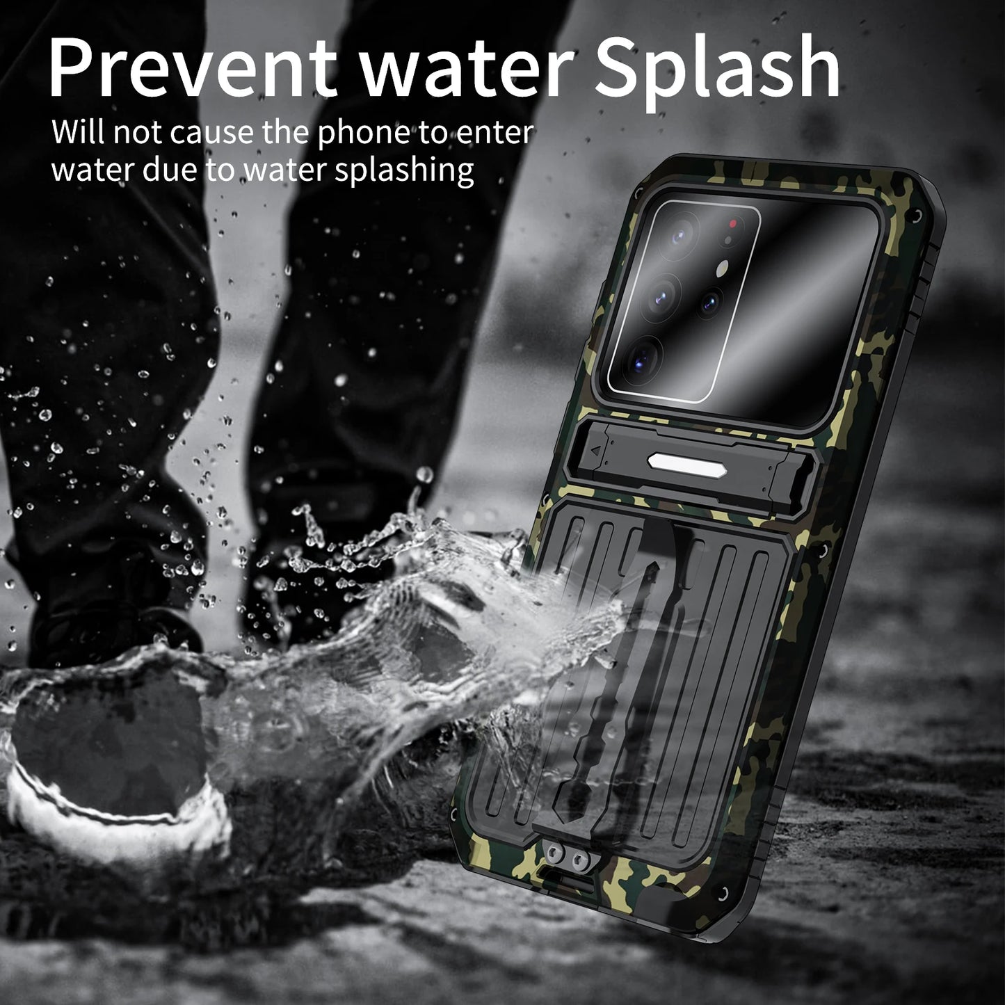 Shockproof Case for Samsung  Dirt Proof Water Resistant Cover with Bracket Stand