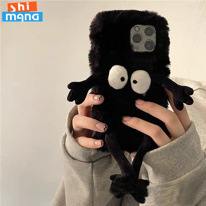 Plush briquettes  Soft Plush Phone Case For iPhone